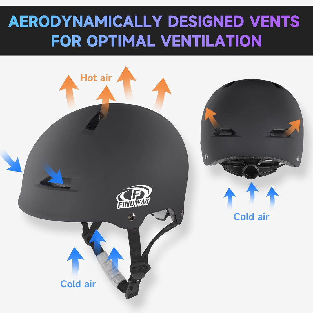 Unisex Casque Velo, Casque Trotinette Adulte Enfants Pour Homme Femme Avec Certifié CE, Anti-Choc Casque Skate Pour Trottinette, BMX, Skateboard, Vélo Électrique, Scooter Casques, S/M/L