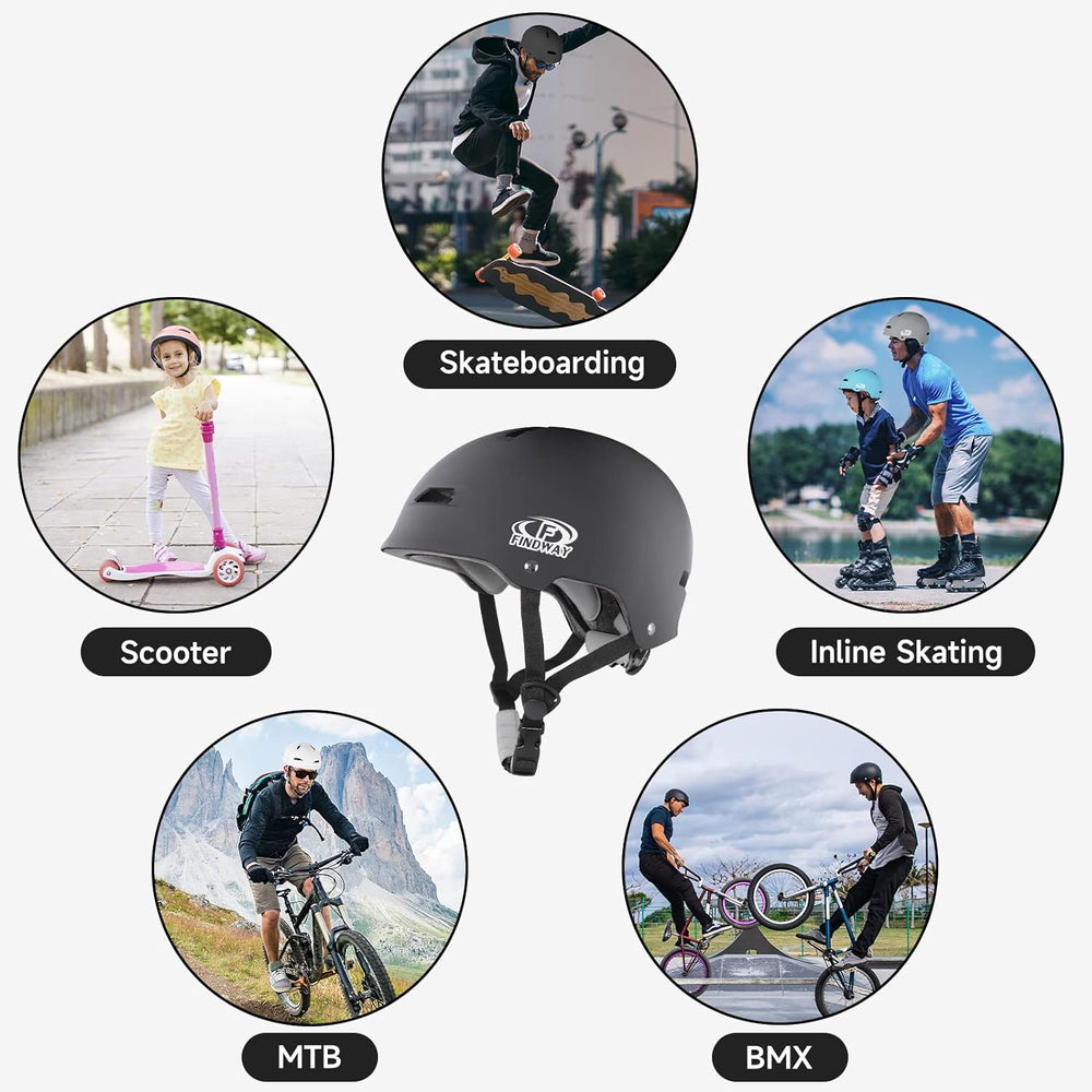 Unisex Casque Velo, Casque Trotinette Adulte Enfants Pour Homme Femme Avec Certifié CE, Anti-Choc Casque Skate Pour Trottinette, BMX, Skateboard, Vélo Électrique, Scooter Casques, S/M/L